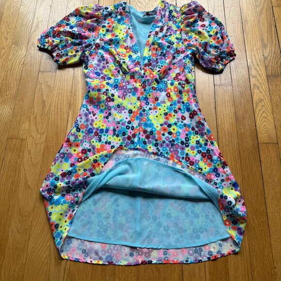 Staud Rainbow Floral Milla Mini Dress - Picture 4 of 16